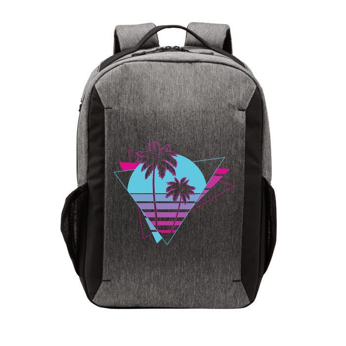 Retro Palm Tree Tropical Sunset Vector Backpack