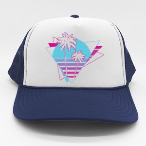 Retro Palm Tree Tropical Sunset Trucker Hat