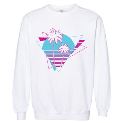 Retro Palm Tree Tropical Sunset Garment-Dyed Sweatshirt