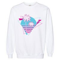 Retro Palm Tree Tropical Sunset Garment-Dyed Sweatshirt