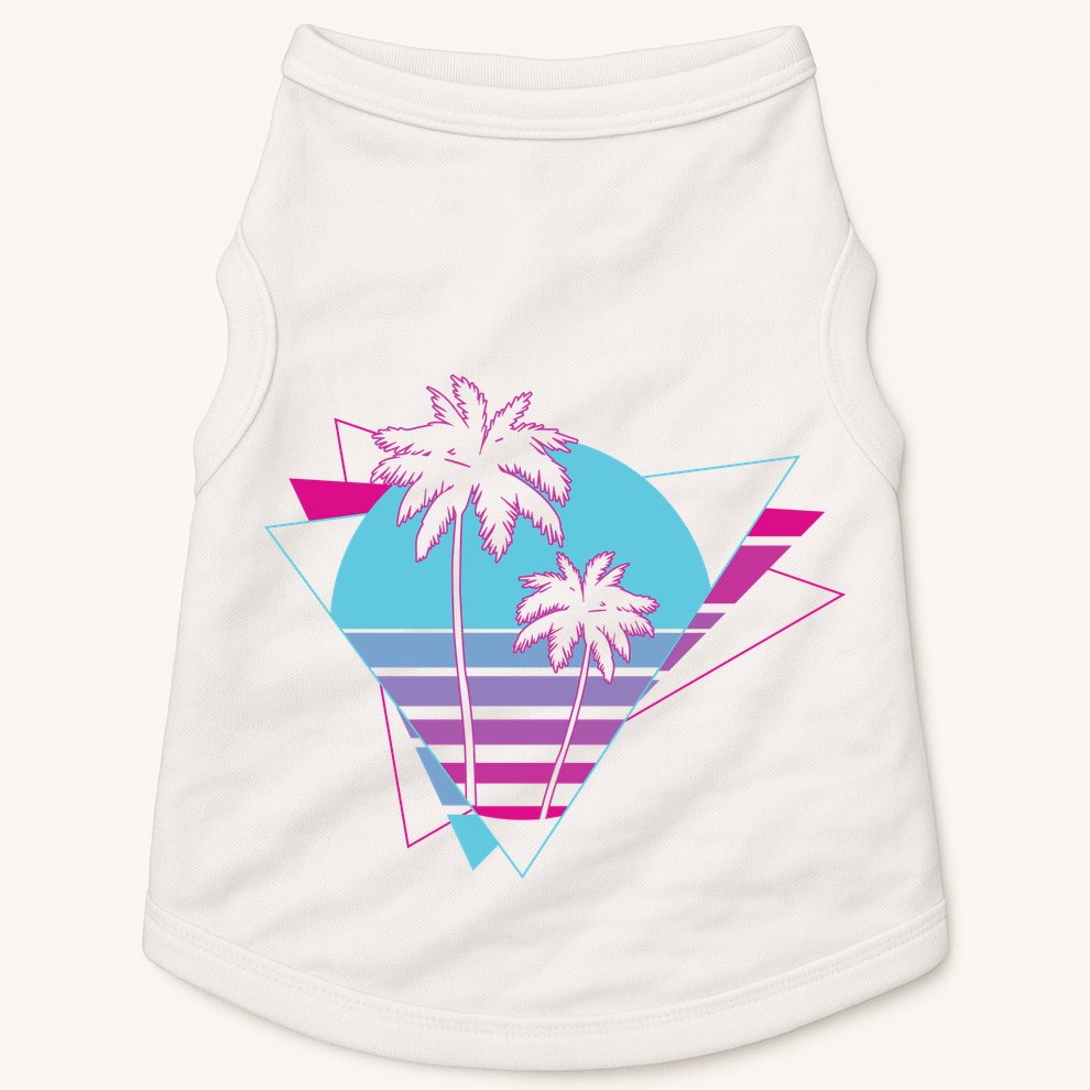 Retro Palm Tree Tropical Sunset Doggie Tank