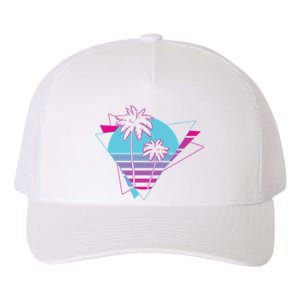 Retro Palm Tree Tropical Sunset Yupoong Adult 5-Panel Trucker Hat