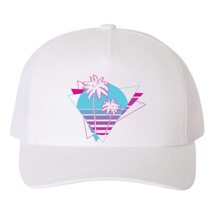 Retro Palm Tree Tropical Sunset Yupoong Adult 5-Panel Trucker Hat