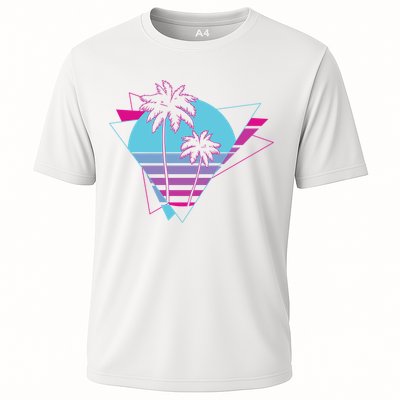 Retro Palm Tree Tropical Sunset Performance Shirt