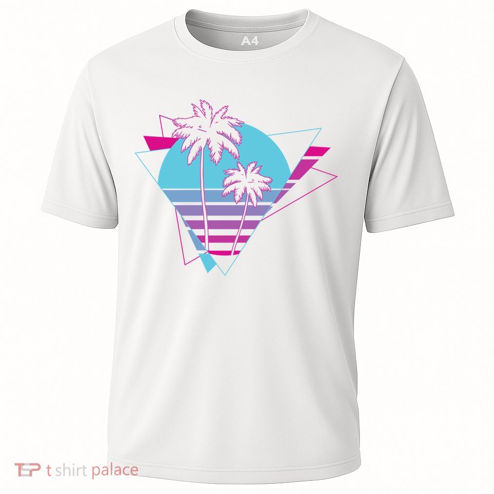 Retro Palm Tree Tropical Sunset Performance Shirt