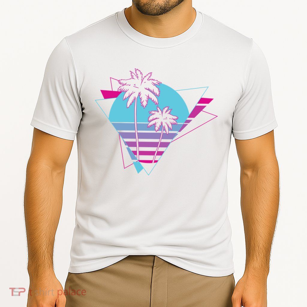 Retro Palm Tree Tropical Sunset Performance Shirt