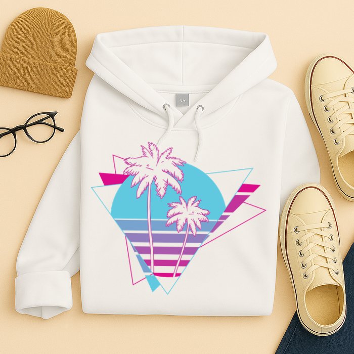 Retro Palm Tree Tropical Sunset Hoodie