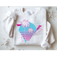 Retro Palm Tree Tropical Sunset Sweatshirt