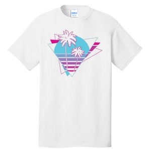 Retro Palm Tree Tropical Sunset Tall T-Shirt