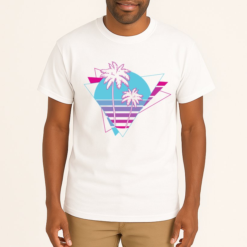 Retro Palm Tree Tropical Sunset Tall T-Shirt