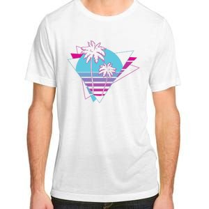 Retro Palm Tree Tropical Sunset Adult ChromaSoft Performance T-Shirt