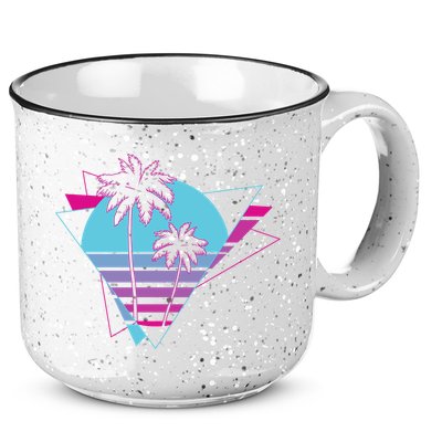 Retro Palm Tree Tropical Sunset 15oz Campfire Ceramic Mug