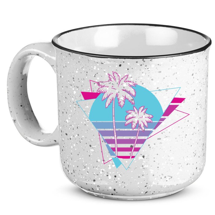 Retro Palm Tree Tropical Sunset 15oz Campfire Ceramic Mug