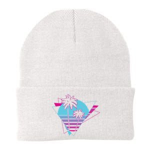 Retro Palm Tree Tropical Sunset Knit Cap Winter Beanie