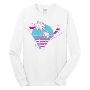 Retro Palm Tree Tropical Sunset Tall Long Sleeve T-Shirt