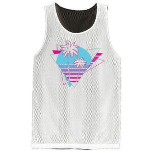 Retro Palm Tree Tropical Sunset Mesh Reversible Basketball Jersey Tank