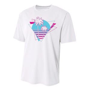 Retro Palm Tree Tropical Sunset Performance Sprint T-Shirt