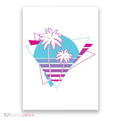 Retro Palm Tree Tropical Sunset Poster
