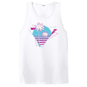 Retro Palm Tree Tropical Sunset PosiCharge Competitor Tank