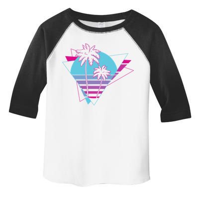 Retro Palm Tree Tropical Sunset Toddler Fine Jersey T-Shirt