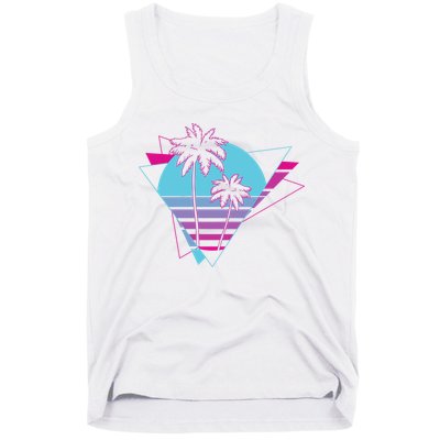 Retro Palm Tree Tropical Sunset Tank Top