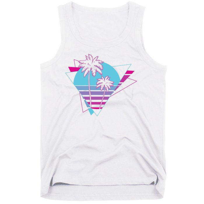 Retro Palm Tree Tropical Sunset Tank Top