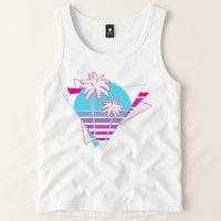 Retro Palm Tree Tropical Sunset Tank Top