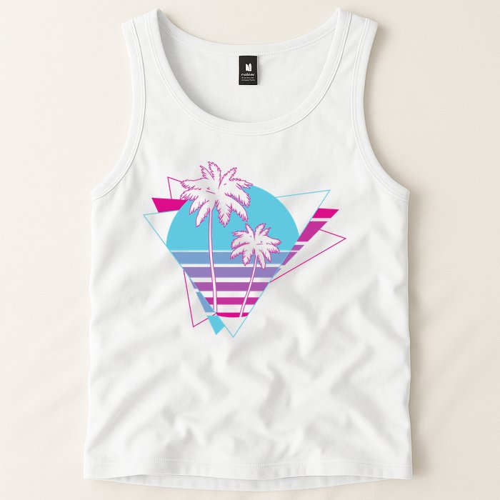 Retro Palm Tree Tropical Sunset Tank Top