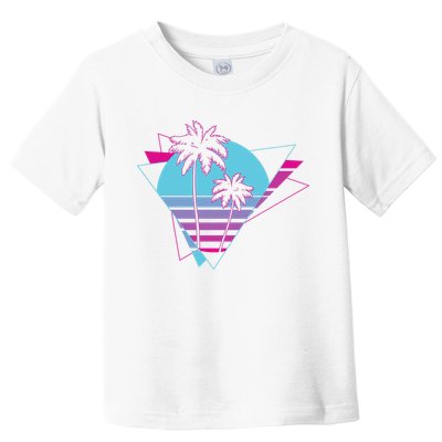 Retro Palm Tree Tropical Sunset Toddler T-Shirt