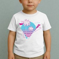 Retro Palm Tree Tropical Sunset Toddler T-Shirt