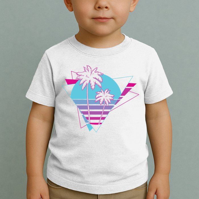 Retro Palm Tree Tropical Sunset Toddler T-Shirt