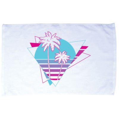 Retro Palm Tree Tropical Sunset Microfiber Hand Towel