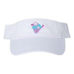 Retro Palm Tree Tropical Sunset Valucap Bio-Washed Visor