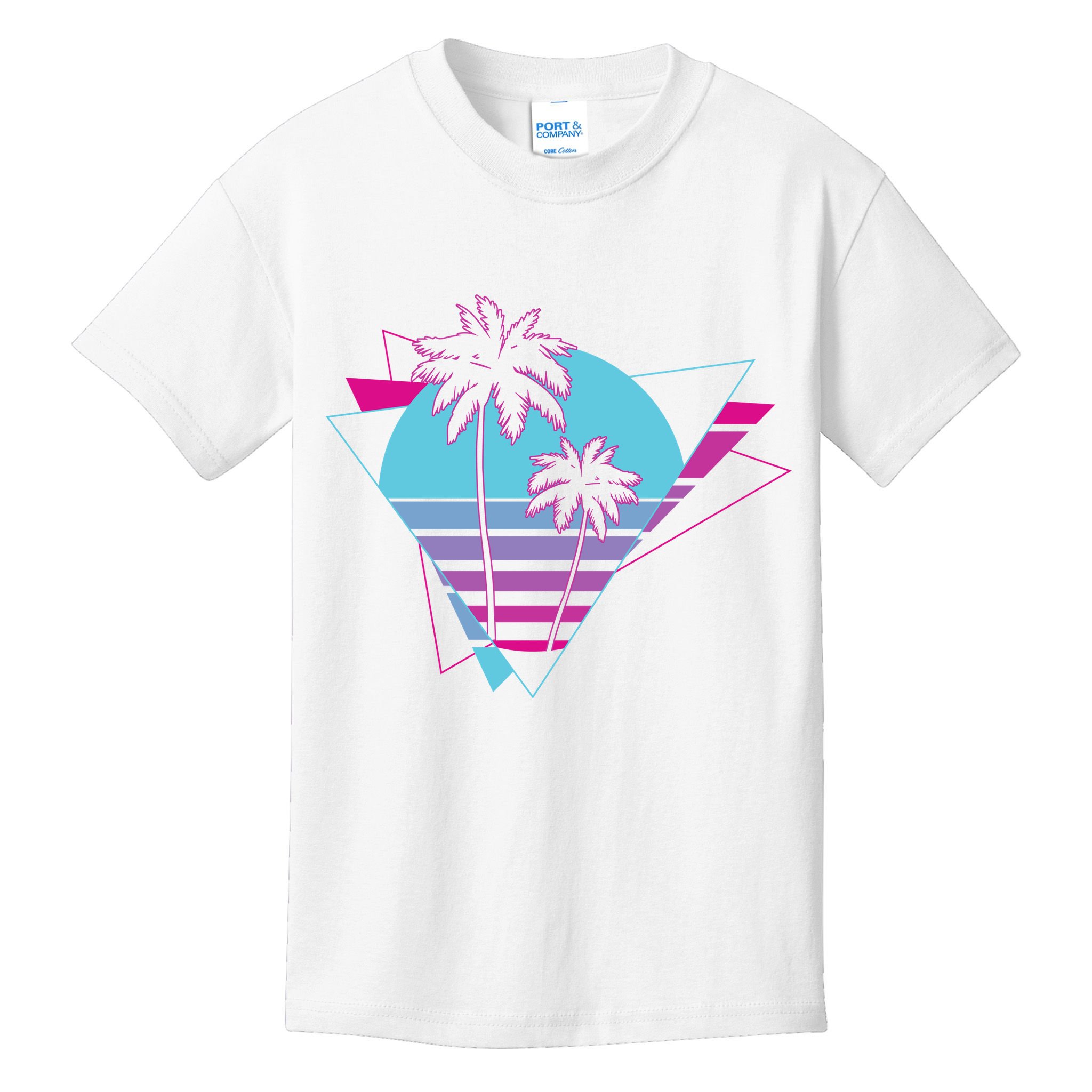 Retro Palm Tree Tropical Sunset Kids T-Shirt