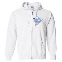 Retro Palm Tree Tropical Sunset Full Zip Hoodie