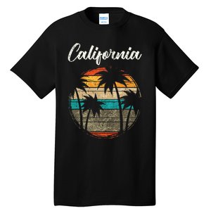 Retro Palm Trees California Tall T-Shirt