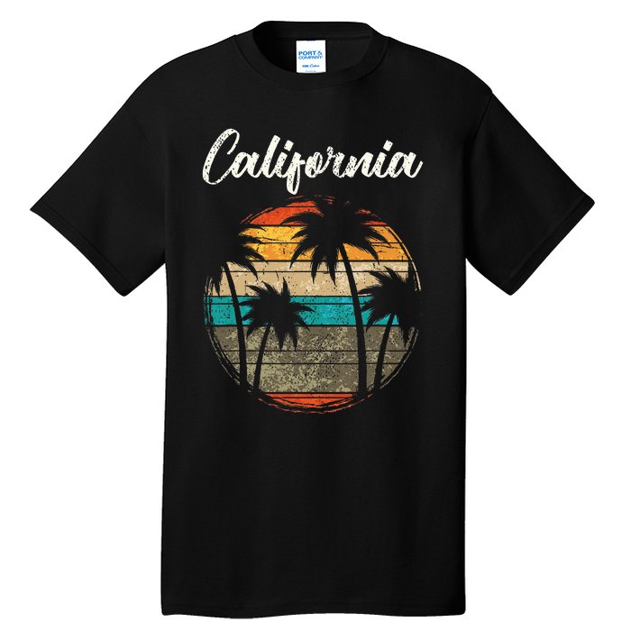 Retro Palm Trees California Tall T-Shirt