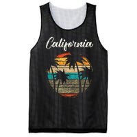 Retro Palm Trees California Mesh Reversible Basketball Jersey Tank