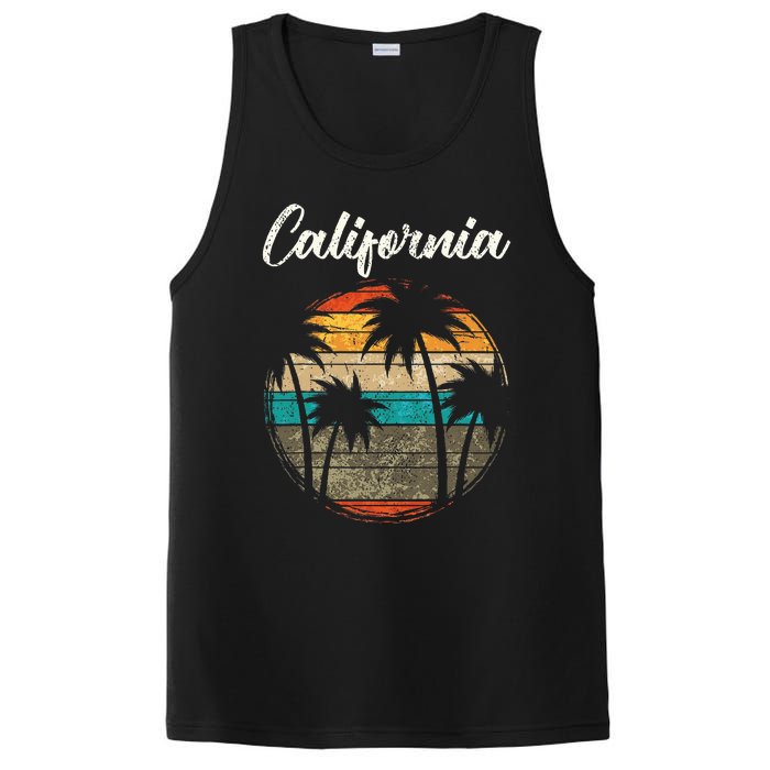 Retro Palm Trees California PosiCharge Competitor Tank