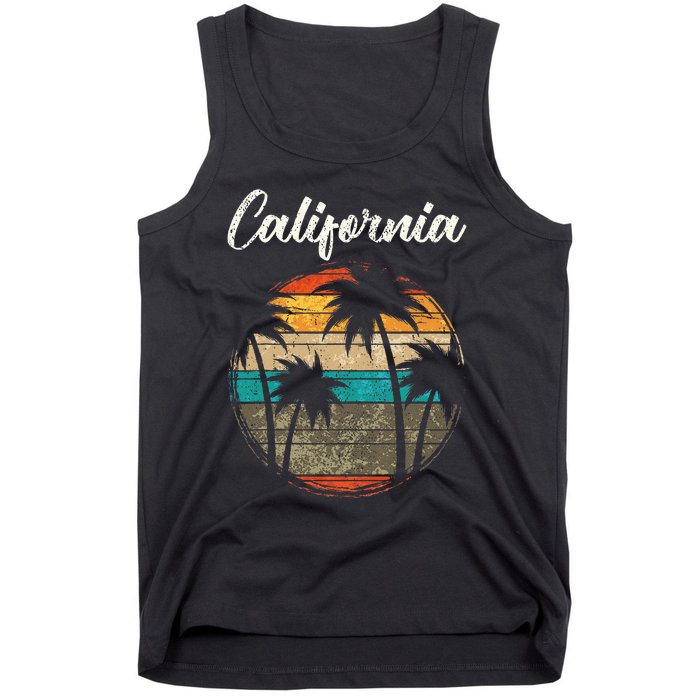 Retro Palm Trees California Tank Top