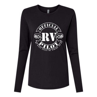 RV Pilot Travel Trailer RV Travel Camping Retirement Wander Womens Cotton Relaxed Long Sleeve T-Shirt