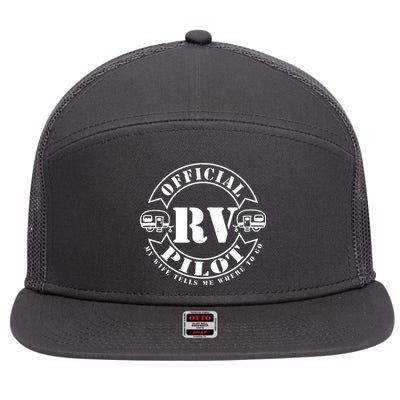 RV Pilot Travel Trailer RV Travel Camping Retirement Wander 7 Panel Mesh Trucker Snapback Hat