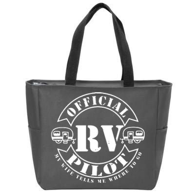 RV Pilot Travel Trailer RV Travel Camping Retirement Wander Zip Tote Bag