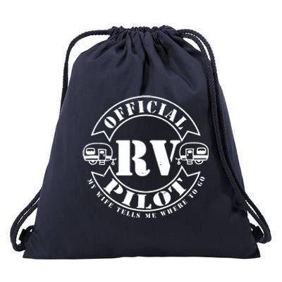 RV Pilot Travel Trailer RV Travel Camping Retirement Wander Drawstring Bag