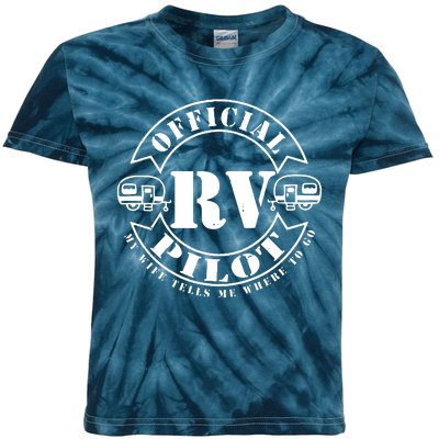 RV Pilot Travel Trailer RV Travel Camping Retirement Wander Kids Tie-Dye T-Shirt