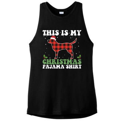 Red Plaid This Is My Labrador Retriever Dog Christmas Pajama Gift Ladies PosiCharge Tri-Blend Wicking Tank