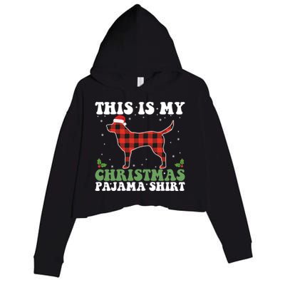 Red Plaid This Is My Labrador Retriever Dog Christmas Pajama Gift Crop Fleece Hoodie