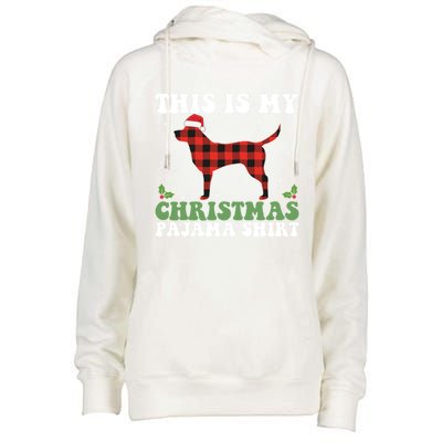 Red Plaid This Is My Labrador Retriever Dog Christmas Pajama Gift Womens Funnel Neck Pullover Hood