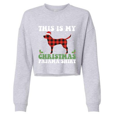 Red Plaid This Is My Labrador Retriever Dog Christmas Pajama Gift Cropped Pullover Crew