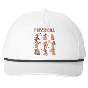 Retro Physical Therapy Gingerbread Christmas Pt Funny Xmas Snapback Five-Panel Rope Hat